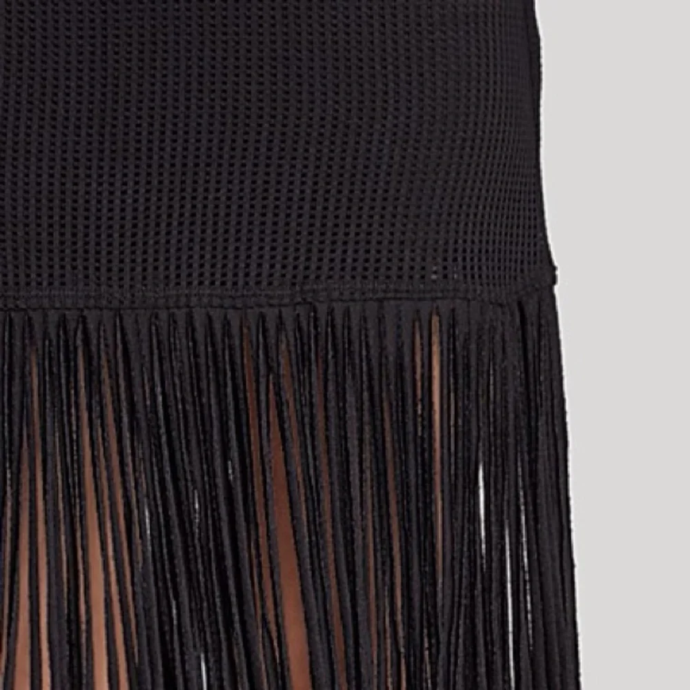 RILLER & FOUNT black fringe mini skirt - Picture 2 of 8